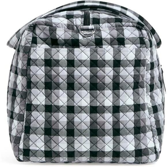 Womens large travel duffle bag cotton shoulder carry on overnight tote zipper - Picture 5 of 7